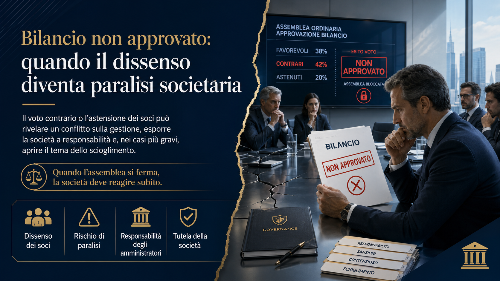 MANCATA APPOVAZIONE DEL BILANCIO: QUANDO IL DISSENSO DEI SOCI DIVENTA UN RISCHIO PER LA SOCIETA’